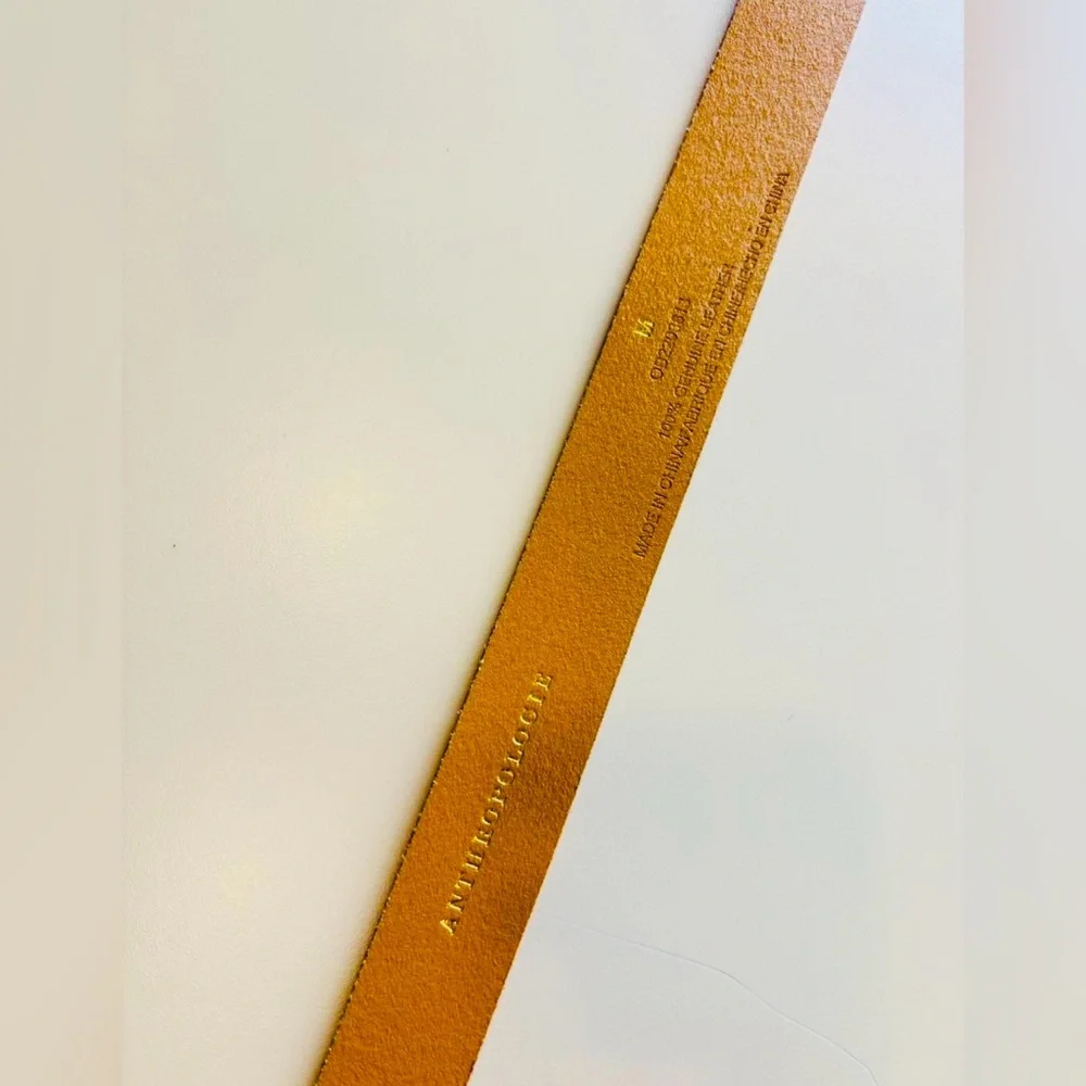 ANTHROPOLOGIE Bubble Buckle Tan Leather Belt